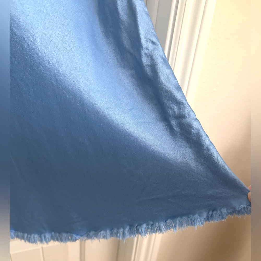 Pharaoh Collection Riley Skirt Vintage Satin Periwinkle Blue Midi Size 1 Small - Picture 3 of 11